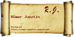 Römer Jusztin névjegykártya