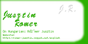 jusztin romer business card